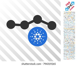 Cardano Chart icon with 700 bonus bitcoin mining and blockchain clip art. Vector illustration style is flat iconic symbols design for blockchain websites.