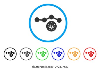 Cardano Chart rounded icon. Style is a flat gray symbol inside light blue circle with additional color variants. Cardano Chart vector designed for web and software interfaces.