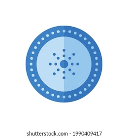 Cardano, Coin Flat Icon Logo Illustration Vector Isolated. Bitcoin, Cryptocurrency, and Mining Icon-Set. Suitable for Web Design, Logo, App, and Upscale Your Business.