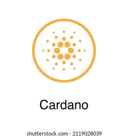 Cardano coin icon. ADA coin. Crypto Currency vector icon. Flat Vector illustration - Vector