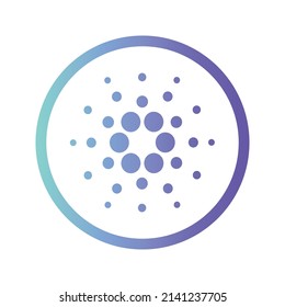 Icono de moneda de moneda de Cryptocurrency de Cardano. Símbolo de la moneda de ADA. Icono de vector criptodivisa. Ilustración de vector plano - Vector