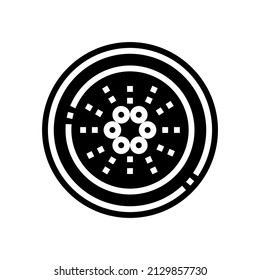 vector de icono de glifo criptodivisa de cardano. signo criptodivisa de cardano. símbolo de contorno aislado ilustración negra
