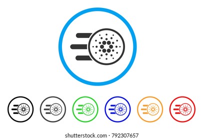 Cardano Delivery rounded icon. Style is a flat gray symbol inside light blue circle with additional colored versions. Cardano Delivery vector designed for web and software interfaces.