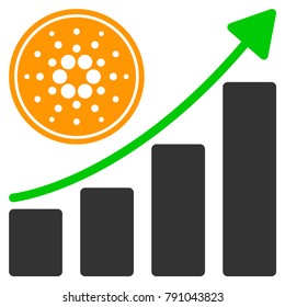 Cardano Growing Chart flat vector icon. An isolated icon on a white background.