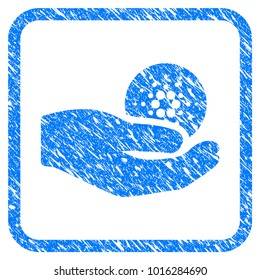 Cardano Payment Hand rubber seal stamp watermark. Icon vector symbol with grunge design and dust texture in rounded squared frame. Scratched blue emblem on a white background.