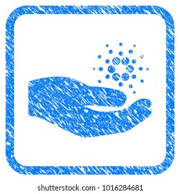 Cardano Salary Hand rubber seal stamp watermark. Icon vector symbol with grunge design and dirty texture inside rounded rectangle. Scratched blue sticker on a white background.