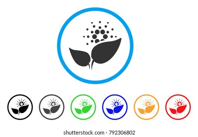Cardano Startup Sprout rounded icon. Style is a flat grey symbol inside light blue circle with additional colored variants. Cardano Startup Sprout vector designed for web and software interfaces.