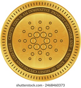 cardano-ada cryptocurrency illustrations on abstract background. 3d illustrations.