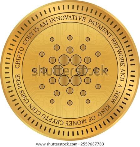 cardano-ada cryptocurrency illustrations on abstract background. 3d illustrations.