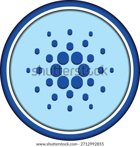 cardano-ada cryptocurrency illustrations on abstract background. 3d illustrations.