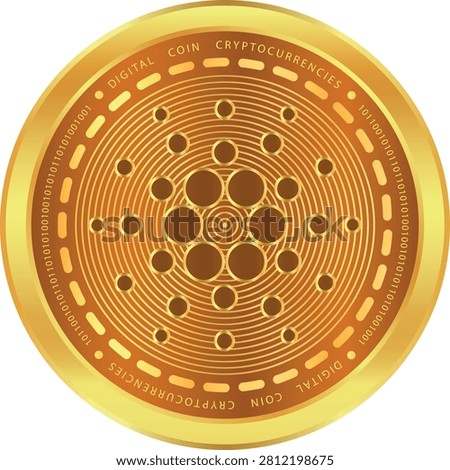 cardano-ada cryptocurrency illustrations on abstract background. 3d illustrations.