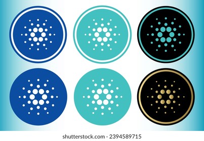 cardano-ada cryptocurrency logo illustrations on abstract background. 3d illustrations.