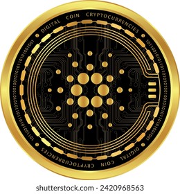 cardano-ada virtual currency. vector illustrations. 3d illustration.