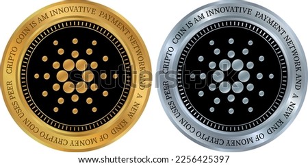 cardano-ada virtual currency. vector illustrations. 3d illustration.