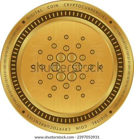cardano-ada virtual currency. vector illustrations. 3d illustration.