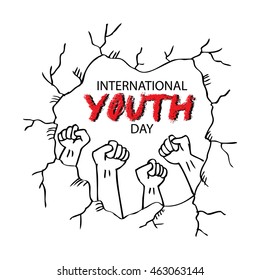 Card,banner or poster for international youth day.