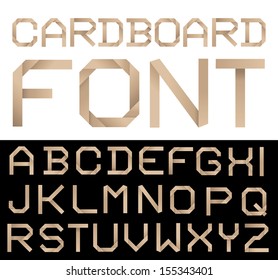 Cardboard alphabet vector illustration.