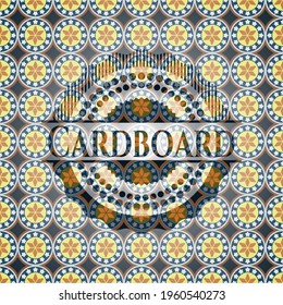 Cardboard arabesque emblem background. arabic decoration. 