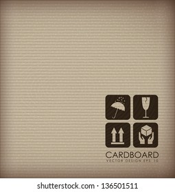 Cardboard background with different icons vector illustration