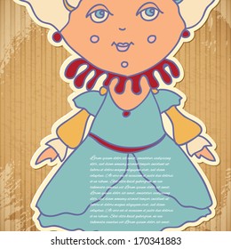 cardboard background with princess