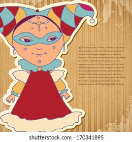cardboard background with princess