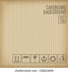 Cardboard background. Set of cardboard symbol.