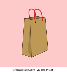 cardboard bag. grocery or purchasing concept