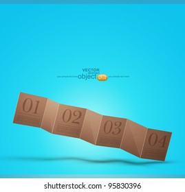 cardboard banner on a blue background, vector design element