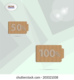  cardboard battery icon