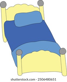 Cardboard bed vector for cartoon design