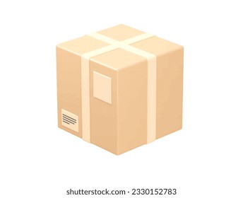 Icono de representación 3d cuadro de cartón vectorial