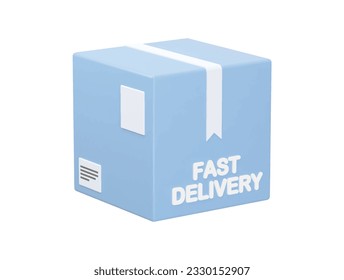 Icono de representación 3d cuadro de cartón vectorial