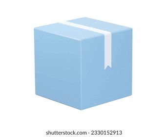 Cardboard box 3d rendering icon vector