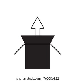 cardboard box with arrow icon