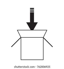 cardboard box with arrow icon