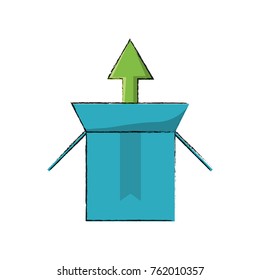 cardboard box with arrow icon