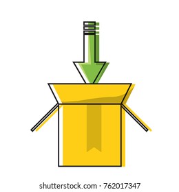cardboard box with arrow icon