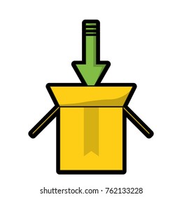cardboard box with arrow icon