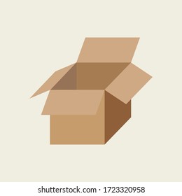 cardboard box , brown carton , vector , illustrator.