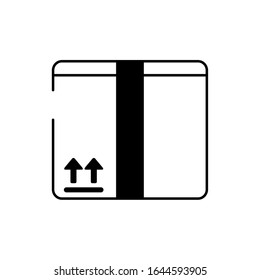 icono de estilo de línea de ilustración vectorial de entrega de cartón