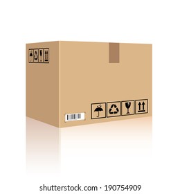 Cardboard box carton container. Vector illustration