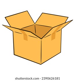 Cardboard box. Cartoon. Vector illustration