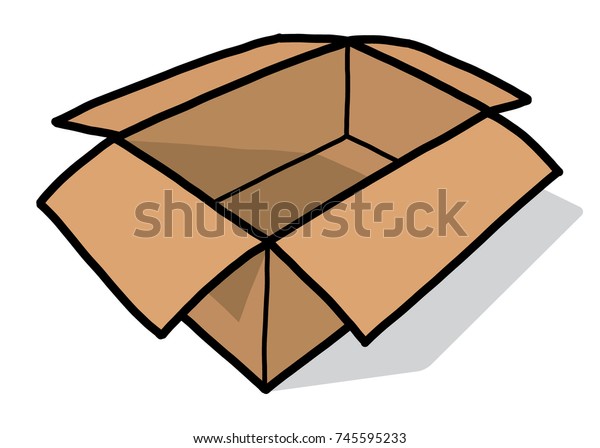 Cardboard Box Cartoon Vector Illustration Hand Stock Vector (Royalty