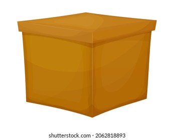 Karton. Geschlossener Karton einzeln auf weißem Hintergrund.