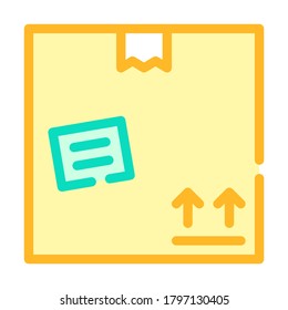 cardboard box color icon vector. cardboard box sign. isolated symbol illustration