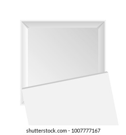 Cardboard box with cover. Top view. Vector illustration.