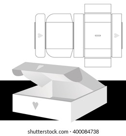 cardboard box, cutting and black background