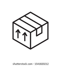 cardboard box delivery icon vector illustration thick line