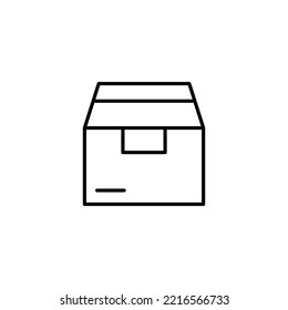 cardboard box delivery icon vector illustration thick line eps 10