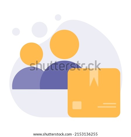 Cardboard box, delivery package, shipping box. Vector icon. Cartoon minimal style.